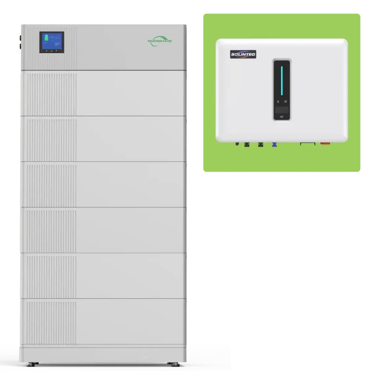 Enershare Energy-Core batteritorn med Solinteg hybridväxelriktare